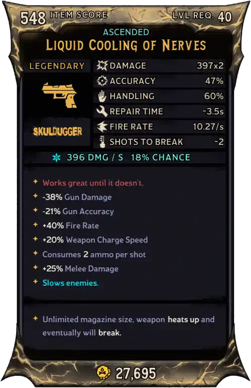 Liquid Cooling • TTWL Legendary Pistol Lootlemon